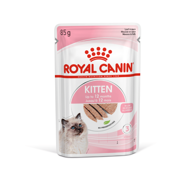 تصویر  پوچ Royal Canin مدل Kitten Loaf in Sauce مخصوص بچه گربه - 85 گرم