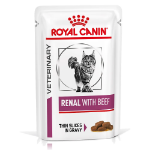 تصویر  پوچ Royal Canin مدل Renal with Beef مخصوص گربه هایی با مشكلات كليوی تهيه شده از گوشت گوساله - 85 گرم 
