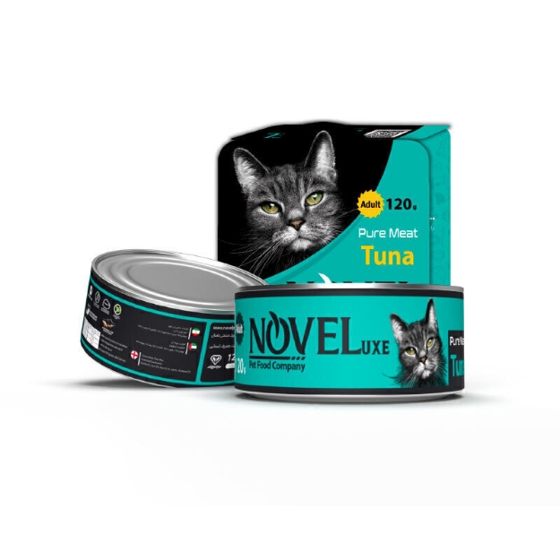 تصویر  كنسرو NOVELuxe مخصوص گربه مدل Pure تهيه شده از ماهی تن مخصوص گربه - 120 گرم