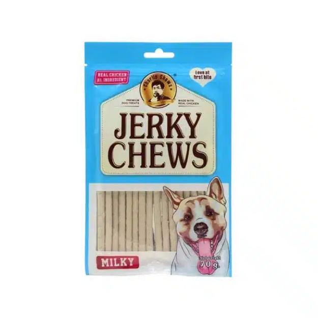 تصویر  تشويقی Jerky Chews مدل Milky مخصوص سگ تهيه شده از مرغ با طعم شیر - 70 گرم