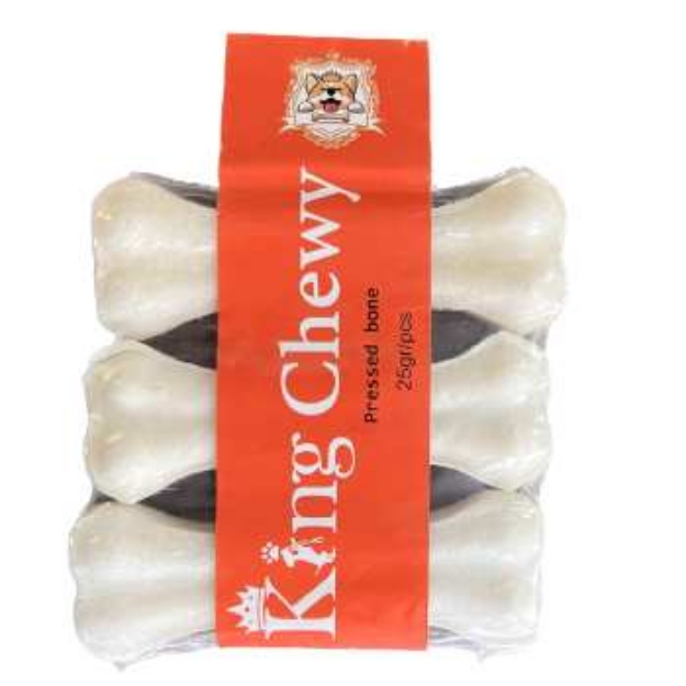 تصویر  تشویقی King Chewy مدل استخوان کلسیمی 10 سانتی - 3 عددی