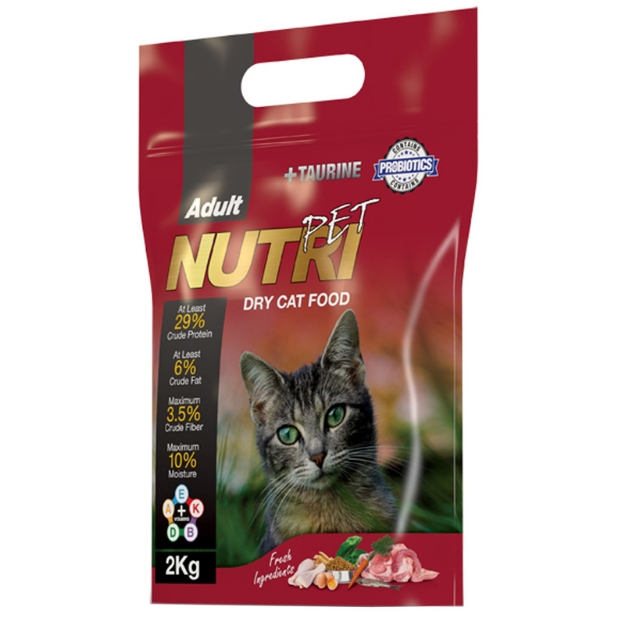 تصویر غذای خشک NutriPet مخصوص گربه بالغ  - وزن  2 کیلویی 