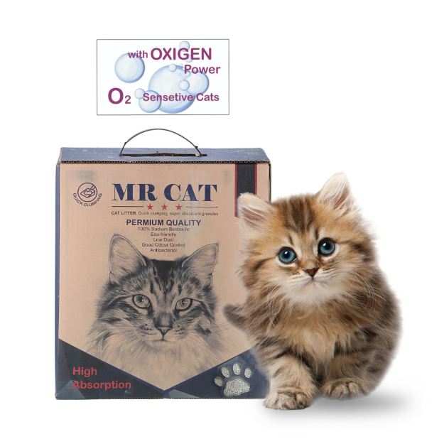 تصویر  خاک جعبه ای مستر کت Mr. Cat مدل اكسيژنه مخصوص گربه هایی با ریه های حساس - 10 ليتری