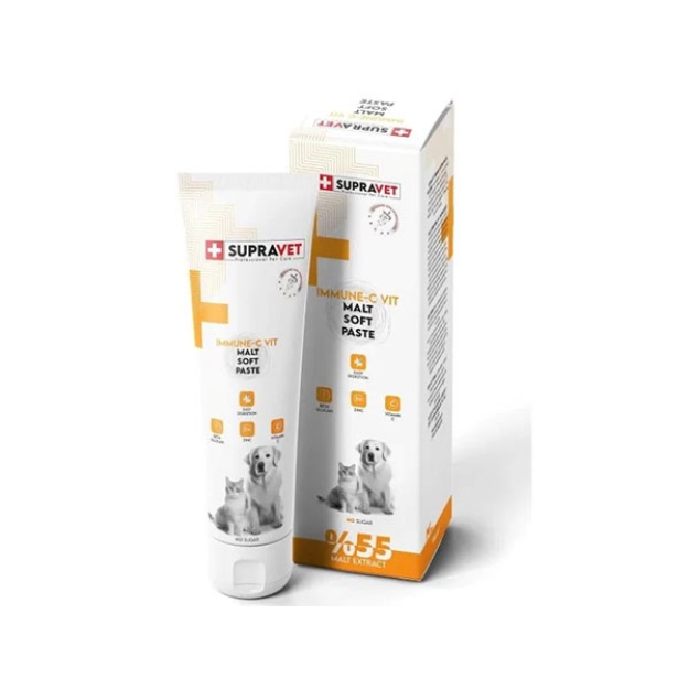 تصویر  خمیر مالت Supravet مدل Immune-C مخصوص سگ و گربه برای تقویت سیستم ایمنی بدن - 100 گرم