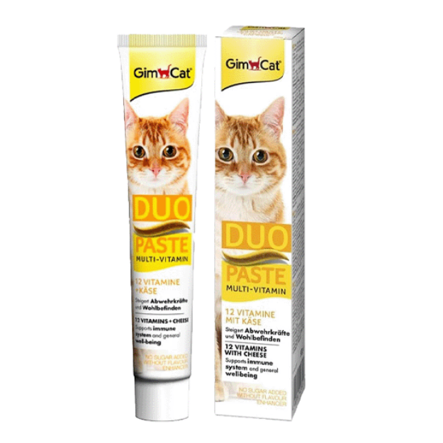 تصویر  خمیر مولتی ویتامین GimCat مدل Duo Paste مخصوص گربه با طعم پنیر - 50 گرم