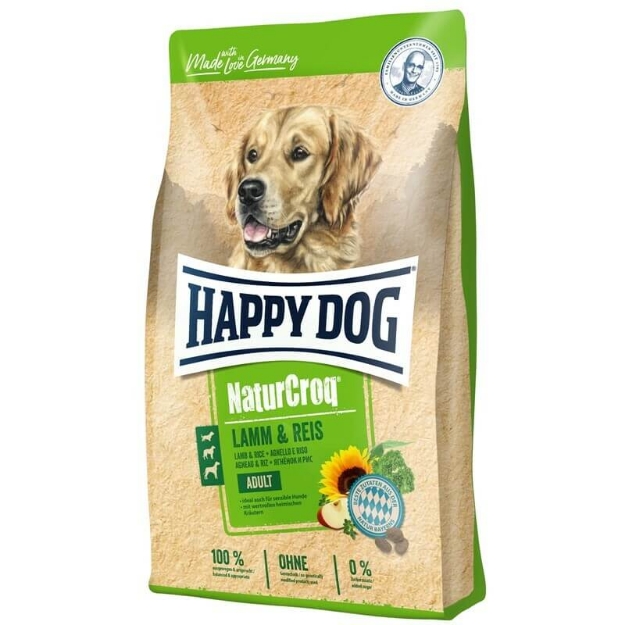 تصویر  غذای خشک Happy Dog مدل NaturCroc مخصوص سگ بالغ تهيه شده از گوشت بره و برنج - 15 كيلوگرم