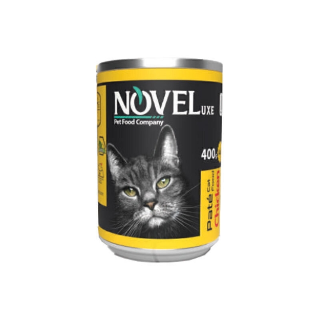 تصویر کنسرو  Novelux مخصوص گربه تهیه شده از مرغ - 400 گرم 