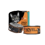 تصویر کنسرو Novelux مخصوص گربه مدل نچرال تهیه شده از مرغ و کدو حلوایی - وزن 120 گرم 