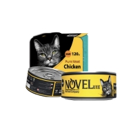 تصویر کنسرو Novelux مدل نچرال تهیه شده از مرغ مخصوص گربه وزن  - 120 گرم 