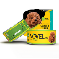 تصویر  کنسرو Novelux مدل نچرال تهیه شده از مرغ و سبزیجات مخصوص سگ وزن - 120 گرم 