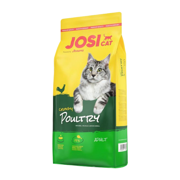 تصویر  غذای خشک JosiCat برند Josera مدل Crunchy Poultry مخصوص گربه های بالغ تهیه شده از طیور - 10 کیلوگرم 