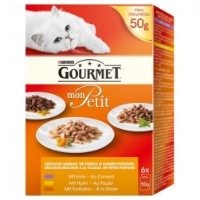 تصویر  پک پوچ Gourmet مدل Mon Petit مخصوص گربه تهیه شده از طعم مرغ و اردک و بوقلمون - 6 عددی