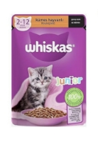 تصویر پوچ Whiskas مخصوص بچه گربه تهیه شده از گوشت مرغ - 100گرم