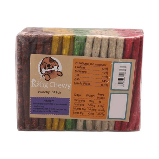 تصویر تشویقی  King Chewy مدل مانچی میله ای مخصوص سگ 100 عددی - 650 گرم 