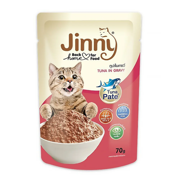 پوچ Jinny مخصوص گربه مدل پته تهیه شده از ماهی تن در سس - 70 گرم