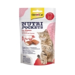 تشویقی بالشتی مغزدار GimCat مدل Nutri Pockets با طعم گوشت گاو مخصوص گربه - 60 گرم
