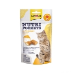 تشویقی بالشتی مغزدار GimCat مدل Nutri Pockets با طعم پنیر مخصوص گربه - 60 گرم