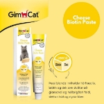 خمیر بیوتین GimCat مدل Cheese Biotin Paste با طعم پنیر مخصوص گربه برای تقویت پوست و مو - 50 گرم