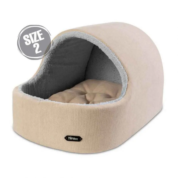 تصویر  جای خواب Nina Pet مدل لانه بیفو رنگ کرم - سایز 2
