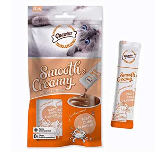 بستنی کرمی Gnawlers مخصوص گربه حاوی تورین تهیه شده از خرچنگ - 4 عدد