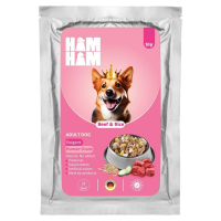 پوچ هام هام Ham Ham مدل Beef & Rice تهيه شده از گوشت گوساله و برنج مخصوص سگ - 150 گرم