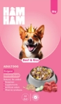 پوچ هام هام Ham Ham مدل Beef & Rice تهيه شده از گوشت گوساله و برنج مخصوص سگ - 150 گرم