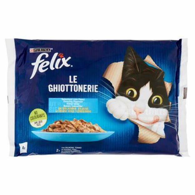 تصویر  مولتی پک پوچ flix مدل Salmone & Tuna Multipack مخصوص گربه بالغ تهیه شده از ماهی سالمون و ماهی تن - 4*85 گرم