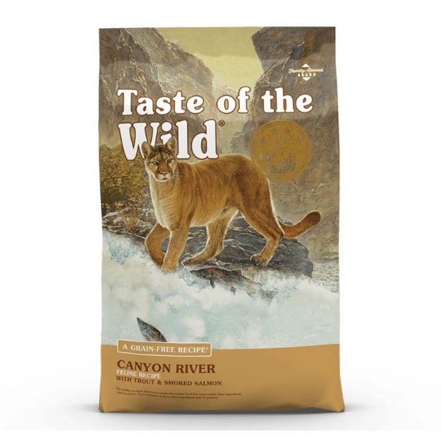 تصویر  غذای خشک Taste of the wild مدل Canyon River مخصوص گربه تهیه شده از ماهی قزل آلا و سالمون دودی - 2 کیلوگرم