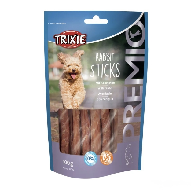 تشويقی مدادی Trixie مدل Rabbit Sticks تهيه شده از گوشت خرگوش مخصوص سگ - 100 گرم