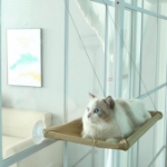 جای خواب پنجره ای Rozpet مدل Window Bed مخصوص سگ و گربه - آبی/بنفش/کرم