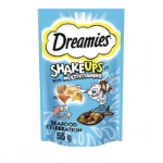 تشويقی کرانچی بالشتی مغزدار Dreamies مخصوص گربه غنی شده با مولتی ويتامين تهیه شده از ماهی تن، سالمون و میگو  - 55 گرم