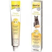 خمير GimCat مدل Cheese Biotin Paste تقويت كننده پوست و مو با طعم پنير مخصوص گربه - 50 گرم