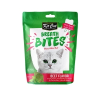 تشويقی دنتال Kit Cat مدل Breath Bites مخصوص گربه تهيه شده از گوشت گاو و نعنا - 60 گرم