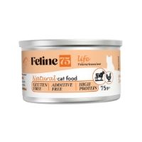 عکس كنسرو Feline Life Shayer مدل نچرال تهيه شده از مرغ و گوشت مخصوص گربه - 75 گرم