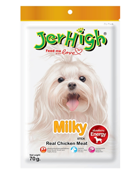 تصویر محصول تشویقی JerHigh مدل Milky مخصوص سگ تهیه شده از گوشت مرغ با طعم شیر - 70 گرم