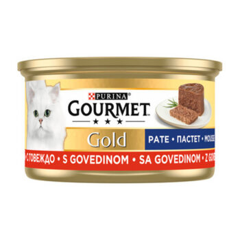 تصویر محصول کنسرو Gourmet Gold مخصوص گربه بالغ مدل پته تهیه شده از گوشت - 85 گرم