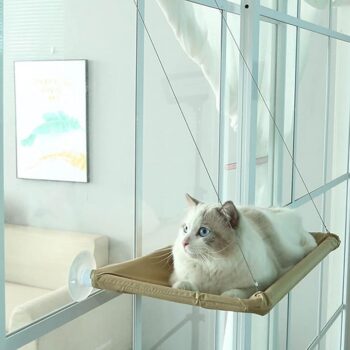تصویر محصول جای خواب پنجره ای Rozpet مدل Window Bed مخصوص سگ و گربه - آبی/بنفش/کرم