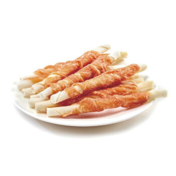 تصویر محصول تشويقی Wanpy مدل Chicken Jerky & Rawhide Twists تهيه شده از مرغ و راوهايد مخصوص سگ - 400 گرم