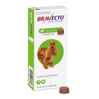 عکس قرص جویدنی MSD مدل Bravecto 500 mg مخصوص سگ با وزن 10 تا 20 کیلوگرم - 1 عدد