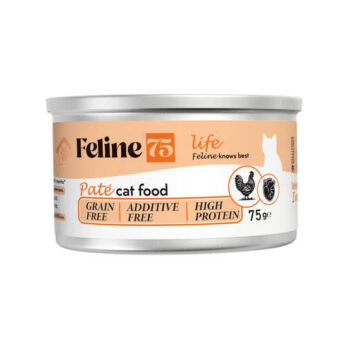 عکس كنسرو Feline Life مدل پته تهيه شده از مرغ و دل مرغ مخصوص گربه - 75 گرم