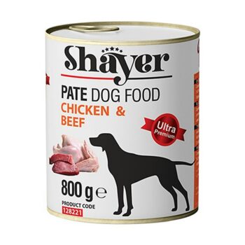 عکس کنسرو Shayer مدل Pate تهیه شده از مرغ و گوشت مخصوص سگ - 800 گرم