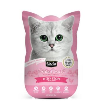 عکس پوچ Kit Cat مدل Kitten تهيه شده از مرغ در ژله گوشت مخصوص بچه‌ گربه - 70 گرم