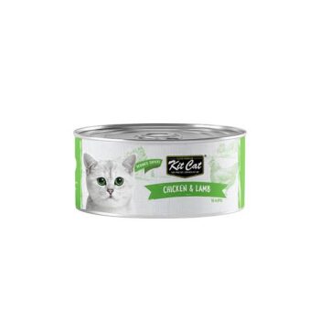 عکس كنسرو Kit Cat تهيه شده از مرغ و گوشت گوسفند مخصوص گربه - 80 گرم