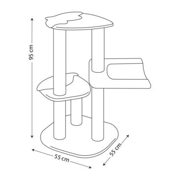 عکس درخت گربه Nina Pet كد A مدل ميوه ای مخصوص گربه - تک رنگ