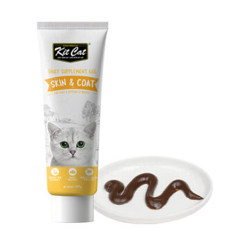 عکس خمير Kit Cat مدل Skin & Coat مخصوص گربه برای تقویت پوست و مو - 120 گرم