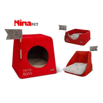 جای خواب سه کاره Nina Pet مدل I'm The Boss مخصوص سگ و گربه - قرمز
