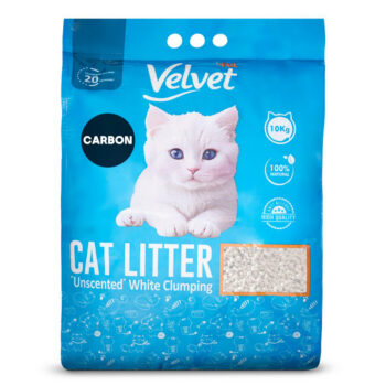 عکس خاک گربه Velvet مدل Carbon حاوي كربن اكتيو مخصوص گربه - 10 كيلوگرم