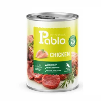 عکس كنسرو پابلو Pablo مدل نچرال تهیه شده از گوشت مرغ خالص مخصوص گربه – 430 گرم