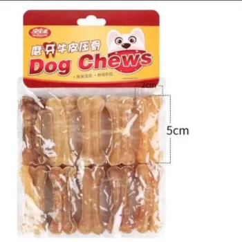 عکس تشويقی Dog Chew مدل استخوان ژلاتينی 5 سانتی متری مخصوص سگ - 10 عددی